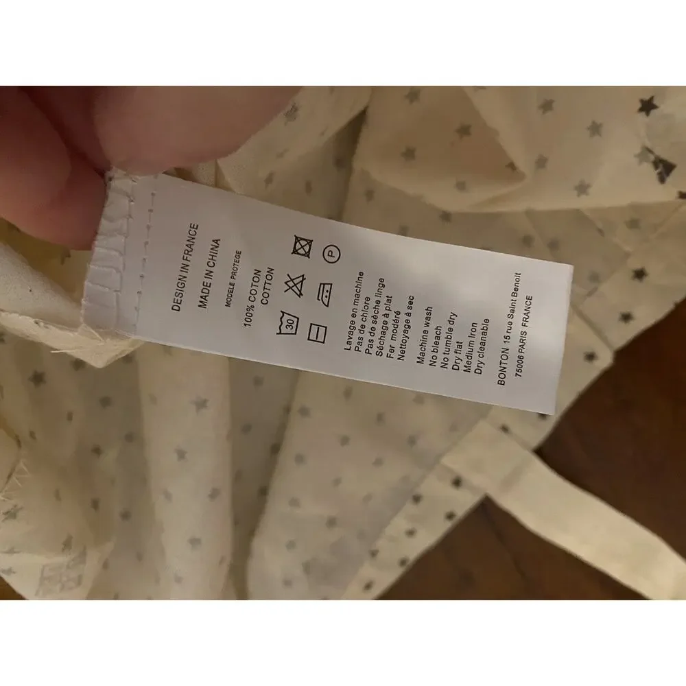 Sézane x Bonton Lundi Monday Tote Bag Pink Cream Stars Sezane French
